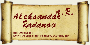 Aleksandar Radanov vizit kartica
